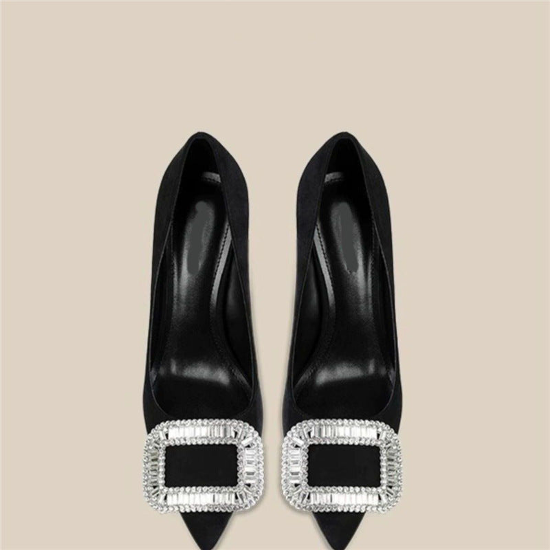 Damen elegante spitze Pumps mit glitzernden Strassakzenten R&B