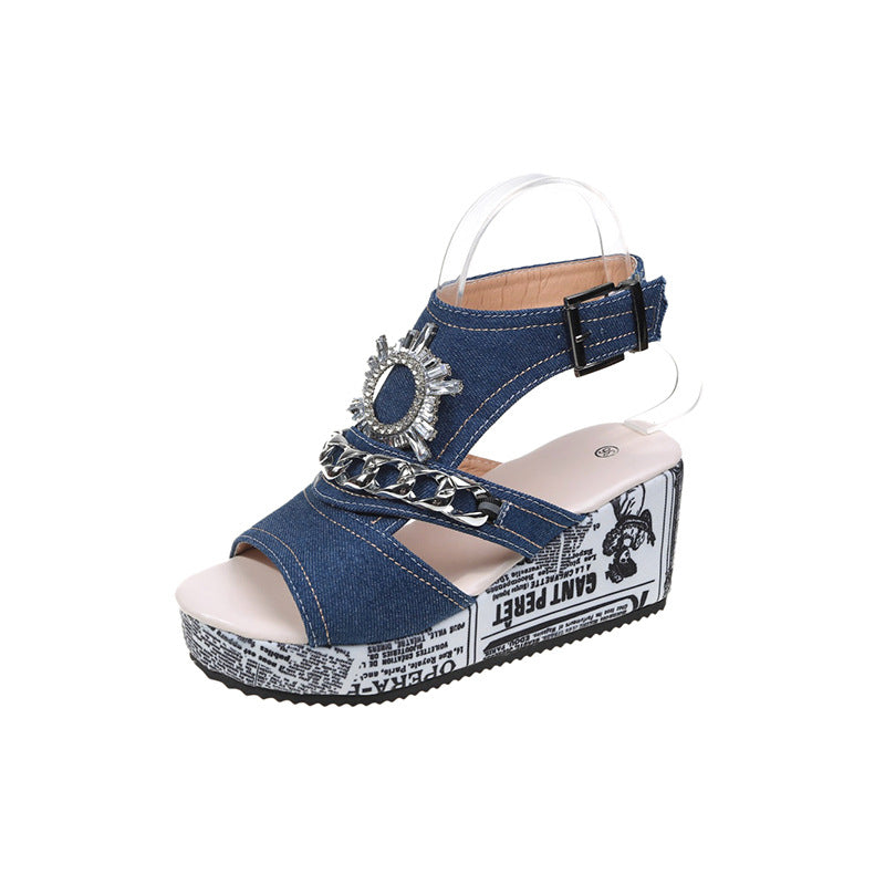 Damen Wedge-Sandalen mit eleganten Verzierungen R&B