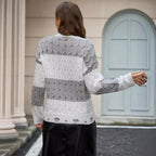 Damen Strickpullover mit strukturiertem Kabelmuster und modernen Designelementen R&B