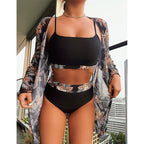Damen Bikiniset mit elegantem floralem Cover-Up R&B