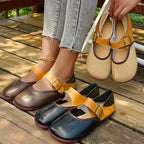Damen modische Halbschuhe mit dekorativem Riemen und flexibler Sohle R&B