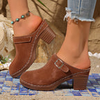 Damen Clogs mit elegantem Blockabsatz R&B
