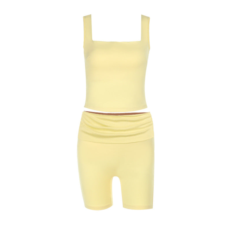 Damen Sportliches Set mit figurformendem Top und Shorts R&B