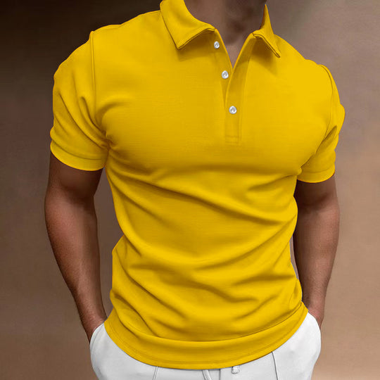 Herren nan schlank geschnittenes Stretch-Poloshirt mit Kentkragen und elastischem Saum R&B