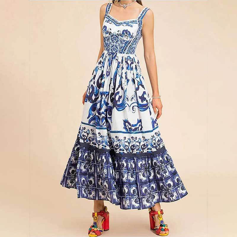 Damen Maxikleid mit elegantem, floralen Print R&B