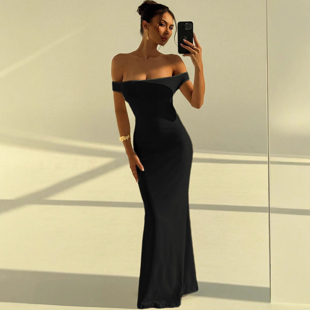 Damen Elegantes Off-Shoulder Maxikleid mit figurbetontem Schnitt R&B