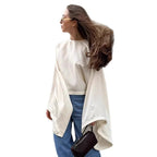 Damen Oversized Sweatshirt mit weitem Schnitt und eleganten Ärmeln R&B