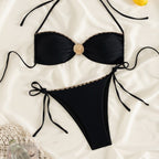 Damen Eleganter Bikini mit goldenen Akzenten R&B