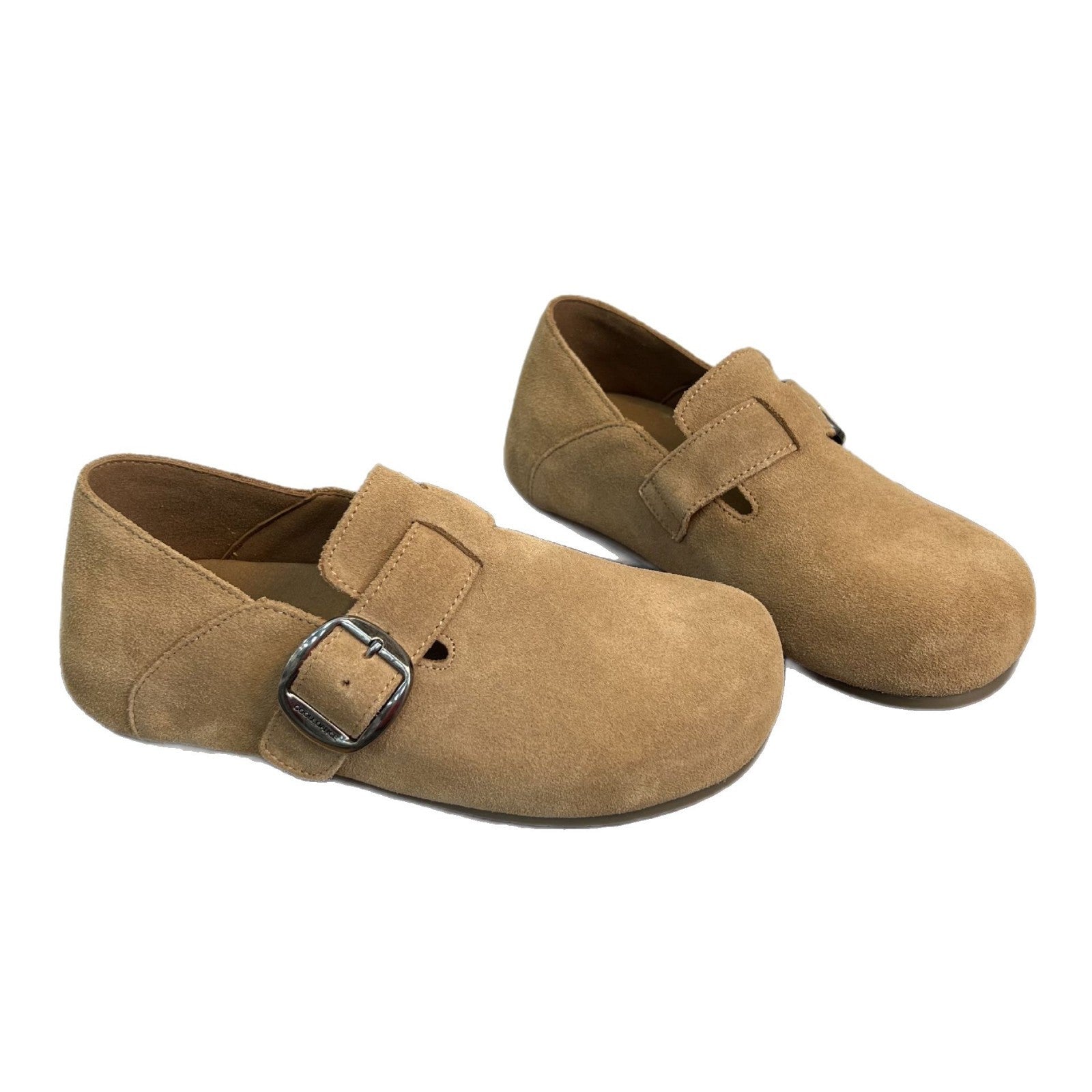 Damen Komfortable Clogs aus feinem Wildleder mit dekorativem Schnallenverschluss R&B