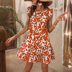 Damen Sommerliches Minikleid mit Rüschen und floralem Druck R&B