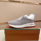 Damen Sportliche Sneakers mit luxuriösem Fellkragen R&B