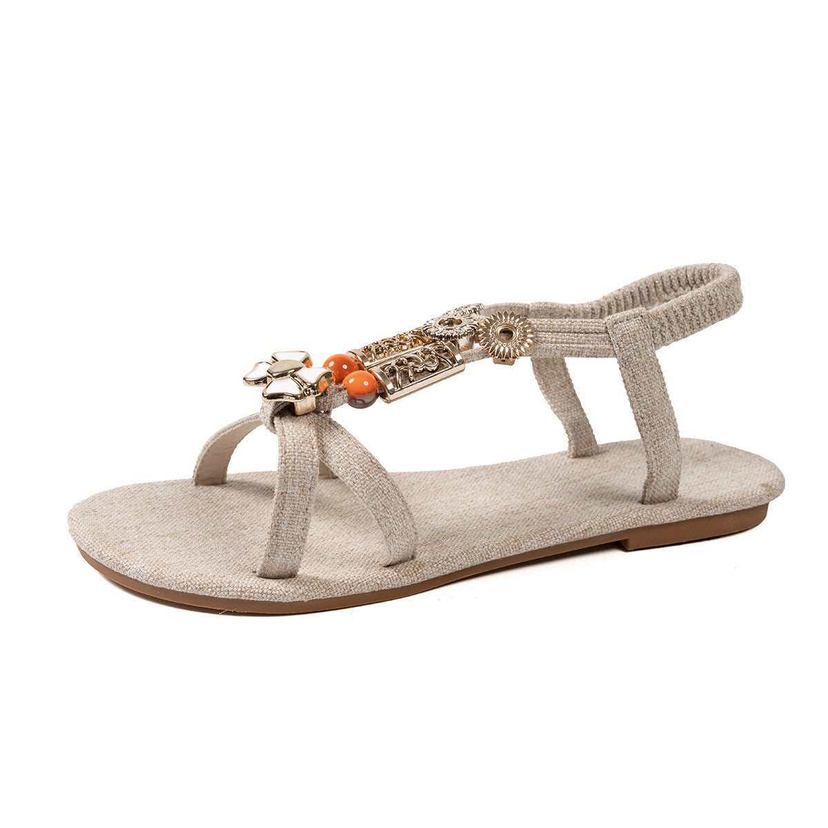 Damen Elegante Sandalen mit floralem Schmuckdesign R&B