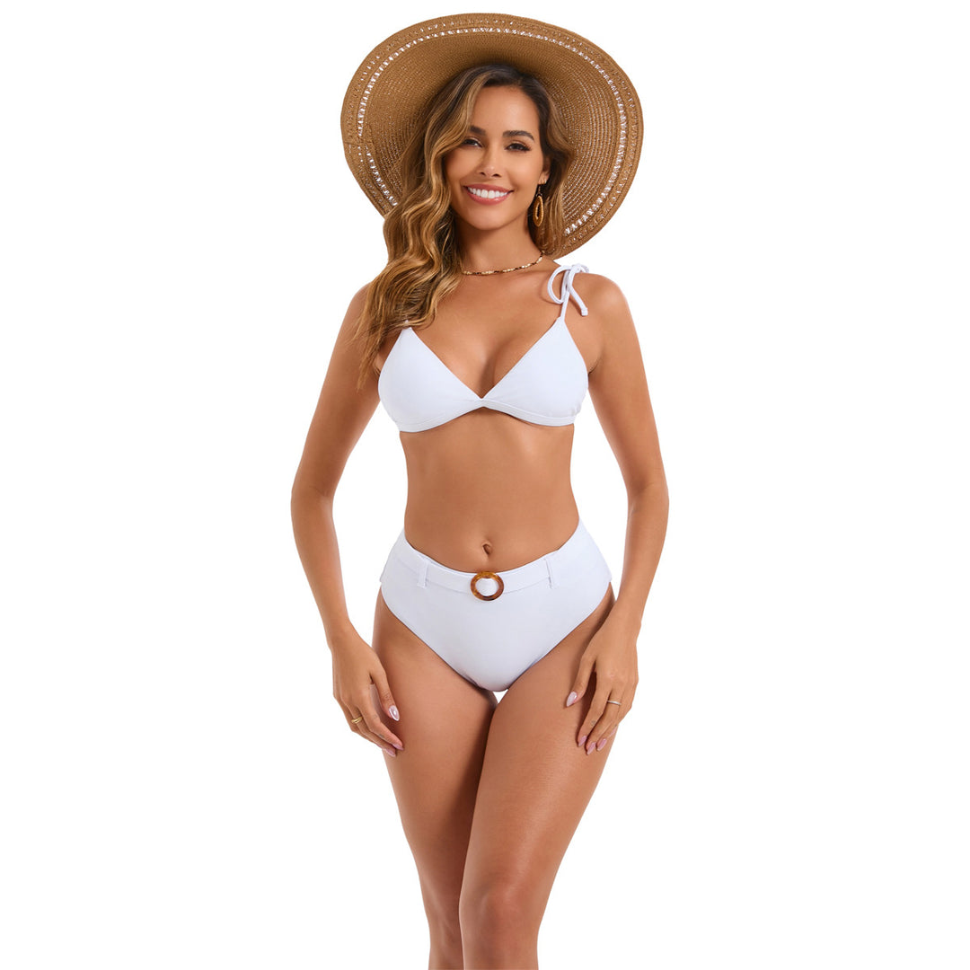 Damen Triangel-Bikini mit eleganter Schnürung und trendigem Ringverschluss R&B