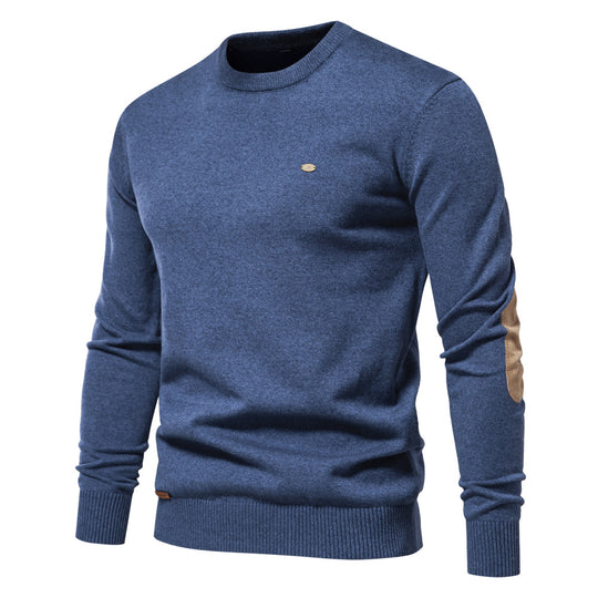 Herren Rundhals Pullover aus weichem Strickstoff R&B