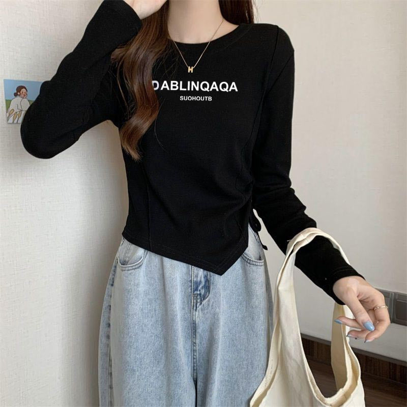 Damen Langarmshirt mit kreativem Druck und lässigem Schnitt