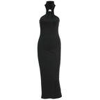Damen Maxikleid mit asymmetrischem Ausschnitt und elegantem Design R&B
