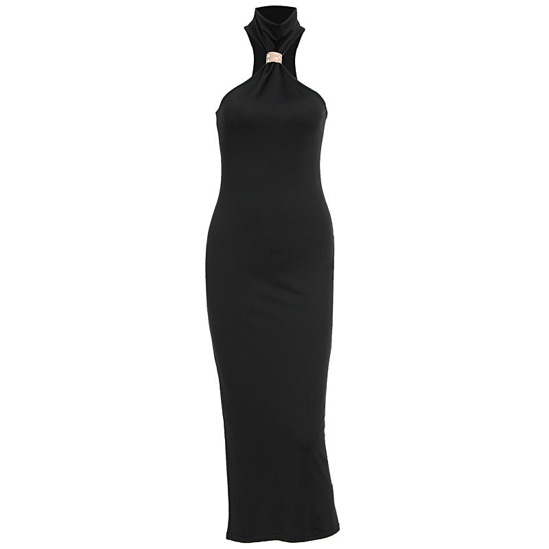Damen Maxikleid mit asymmetrischem Ausschnitt und elegantem Design R&B