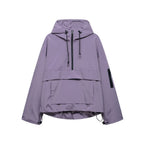 Damen nan winddichter Oversize Anorak mit Halbzip, Kängurutasche und verstellbarer Kapuze R&B