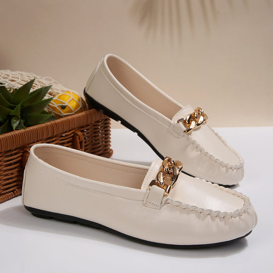 Damen Mokassin-Slipper mit elegantem Ketten-Detail R&B