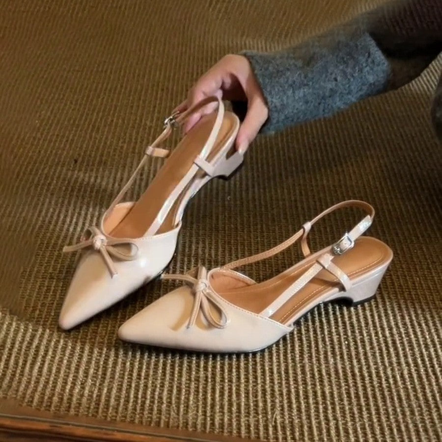 Damen elegante Slingback-Pumps mit dekorativem Schleifenakzent R&B
