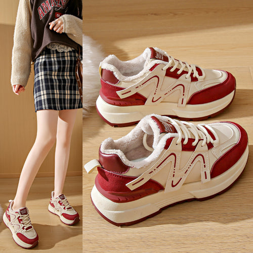 Damen Sportliche Sneakers mit kuscheligem Innenfutter und robustem Profil R&B