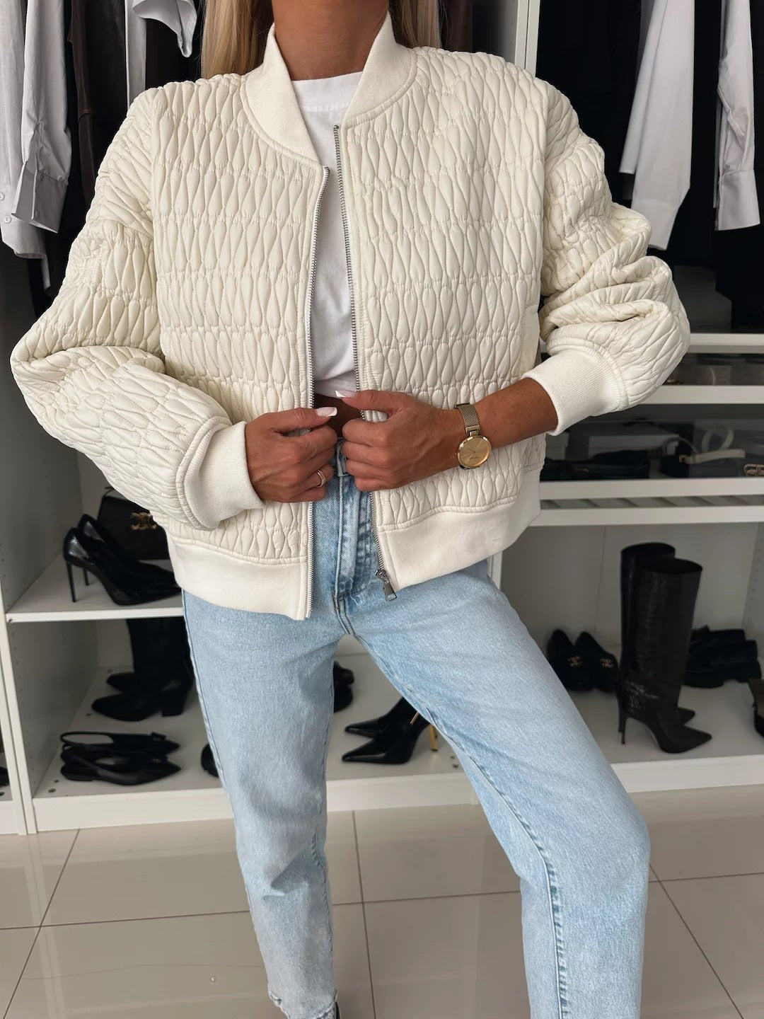 Damen Steppjacke mit komfortabler Passform und elastischen Bündchen R&B