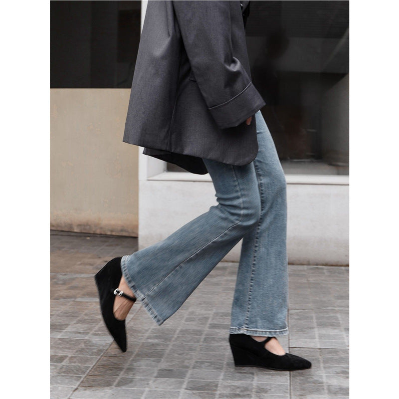 Damen Wedge Pumps mit verstellbarem Riemen R&B