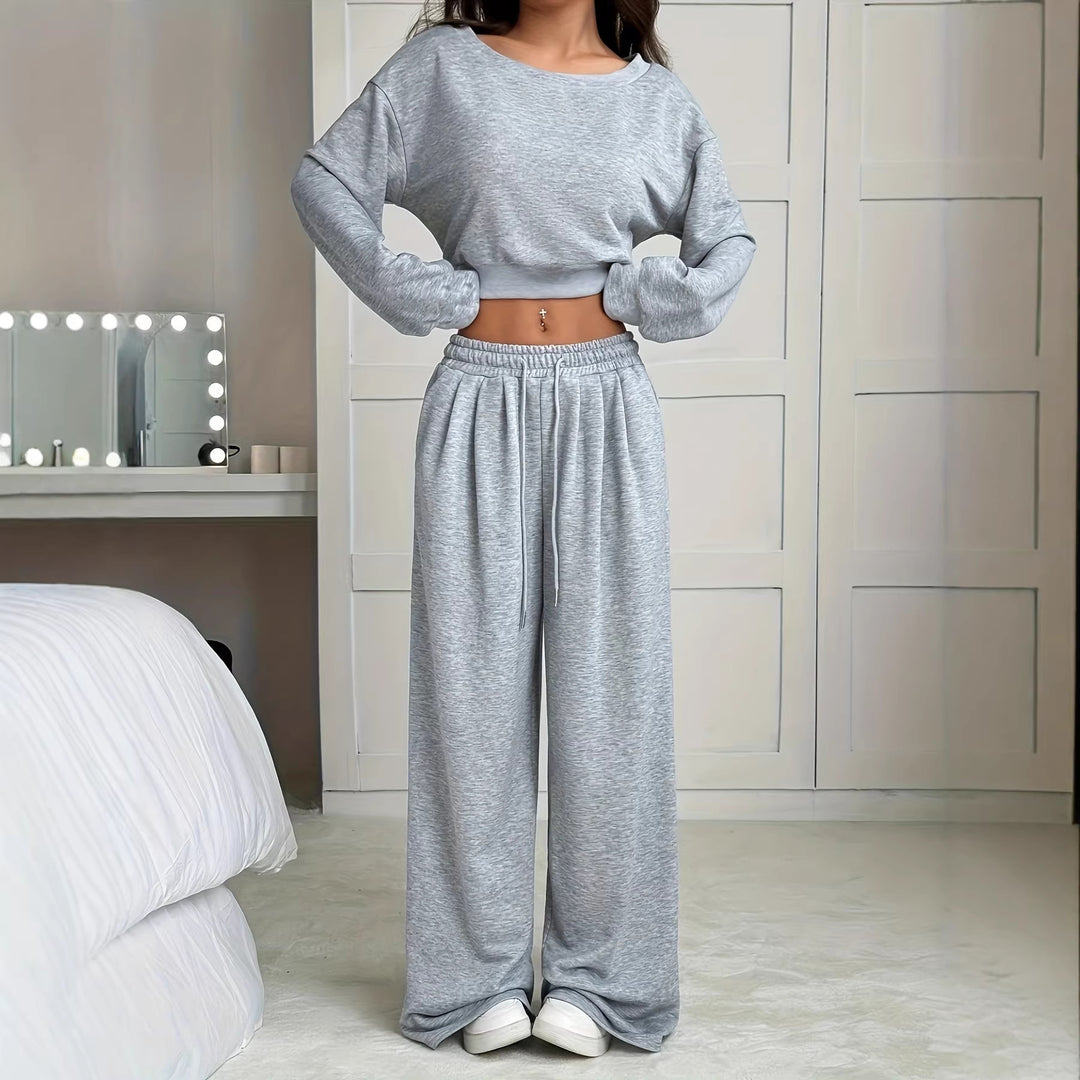 Damen Komfortables Lounge-Set mit weitem Schnitt und elastischem Bund R&B