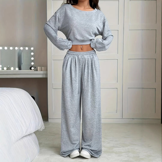Damen Komfortables Lounge-Set mit weitem Schnitt und elastischem Bund R&B