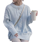 Damen Grobstrickpullover mit modischem Zopfdesign und weitem Schnitt R&B