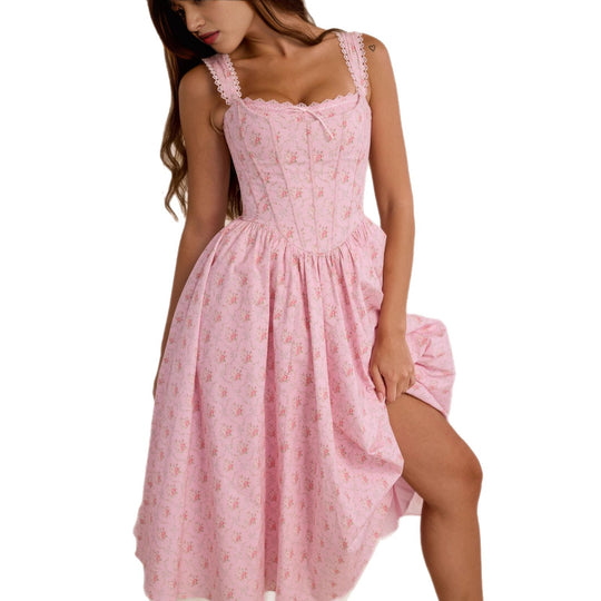 Damen Fein genähtes Sommerkleid mit floralen Mustern R&B