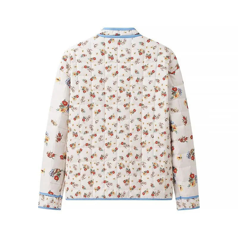 Damen Blumengestickte Steppjacke mit praktischen Taschen und modernem Schnitt R&B