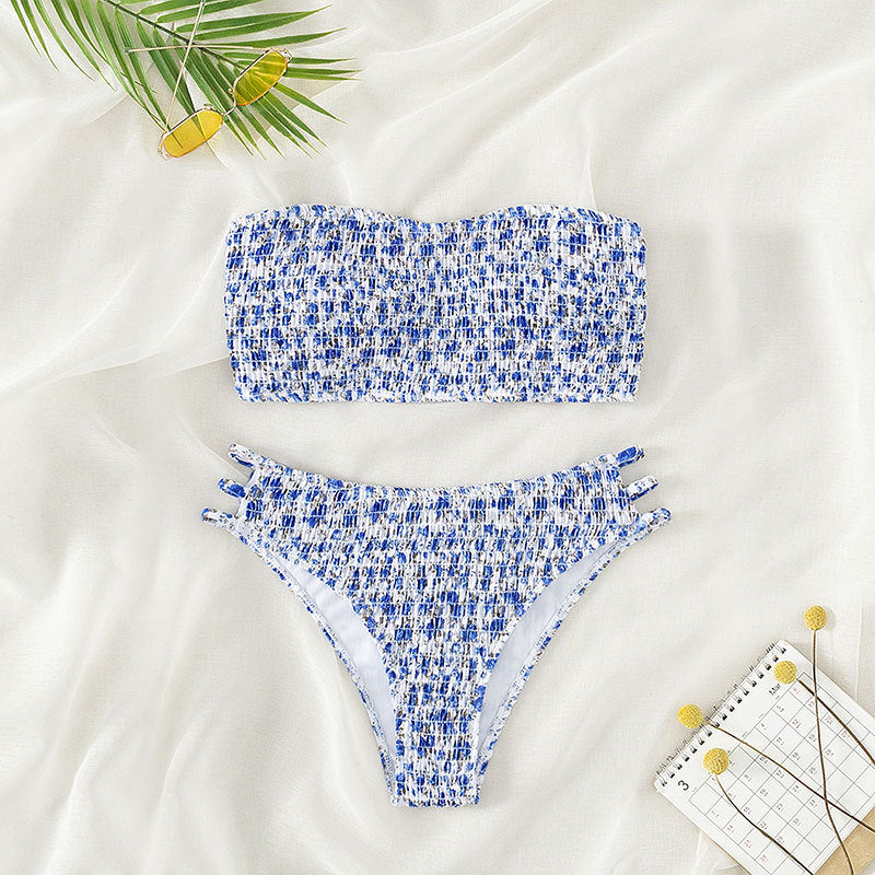 Damen Bandeau-Bikini mit modischem Knotendesign R&B