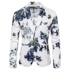 Herren eleganter Blazer mit floralen Mustern und strukturiertem Design