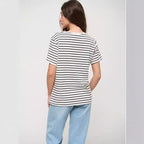 Damen lässiges gestreiftes T-Shirt aus Biobaumwolle R&B