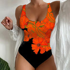 Damen Einteiler Badeanzug mit floralem Design R&B