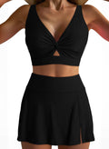 Damen Sportliches Bikini-Set mit modischem Wickel-Oberteil und elastischer Shorts R&B