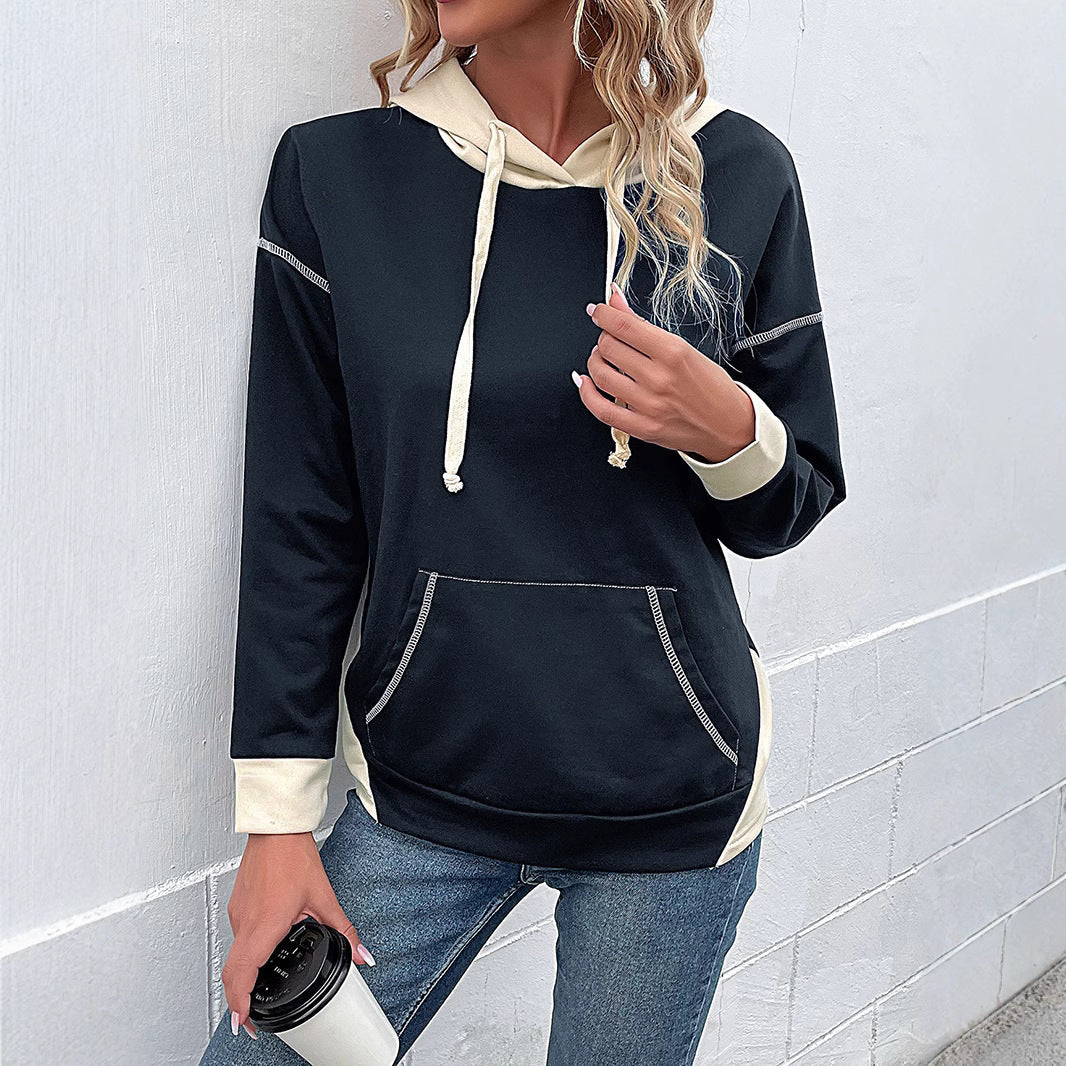 Damen Hoodie mit Kapuze und praktischen Taschen R&B