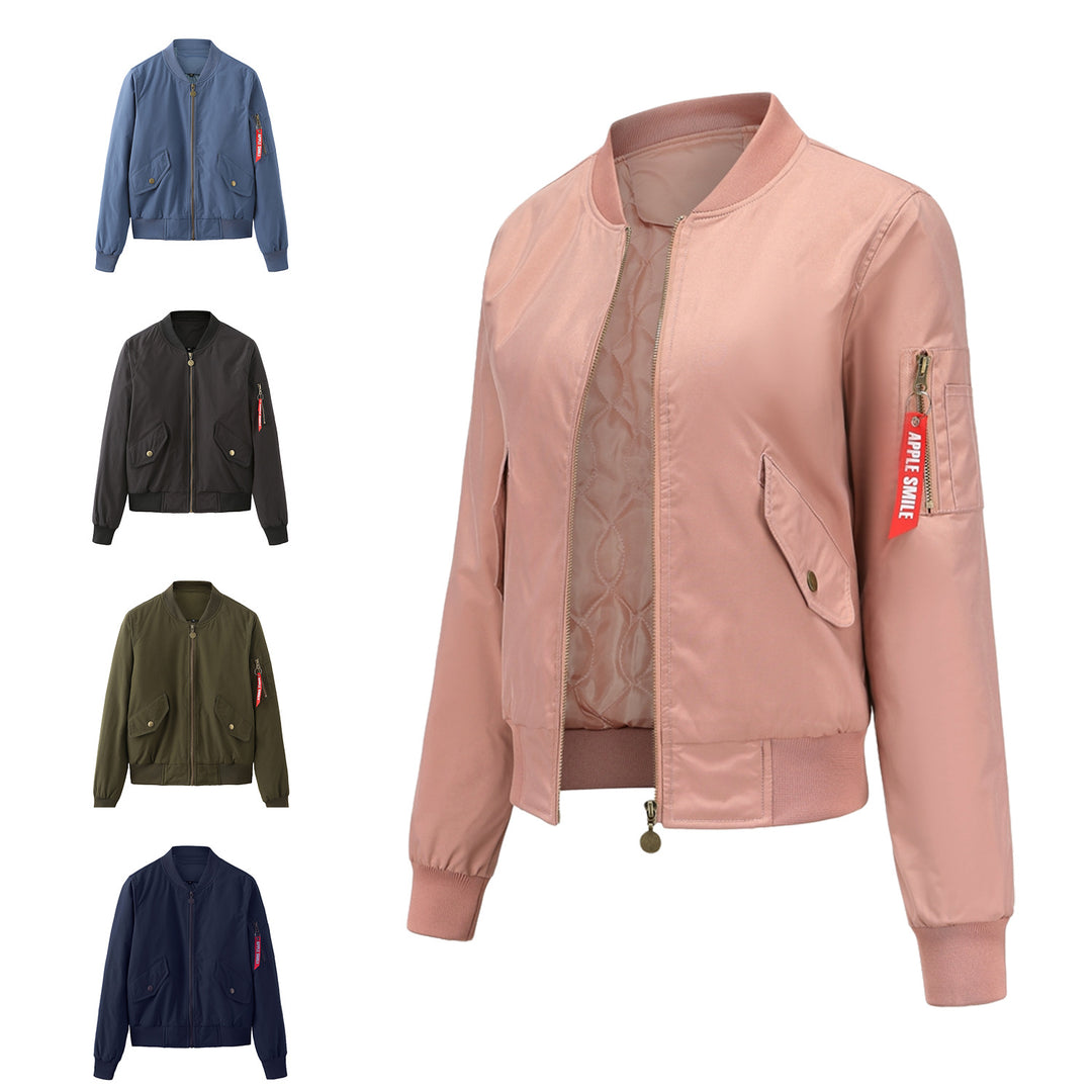 Damen sportliche Bomberjacke mit praktischen Taschen R&B