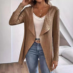 Damen eleganter Cardigan mit asymmetrischem Schnitt und strukturierter Oberfläche R&B