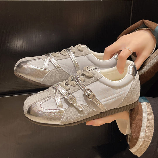 Damen Sneaker mit doppeltem Riemen und atmungsaktiver Oberflächenstruktur R&B