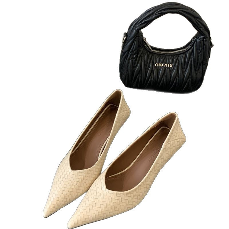 Damen elegante spitze Pumps mit geflochtenem Design und praktischem Komfort R&B