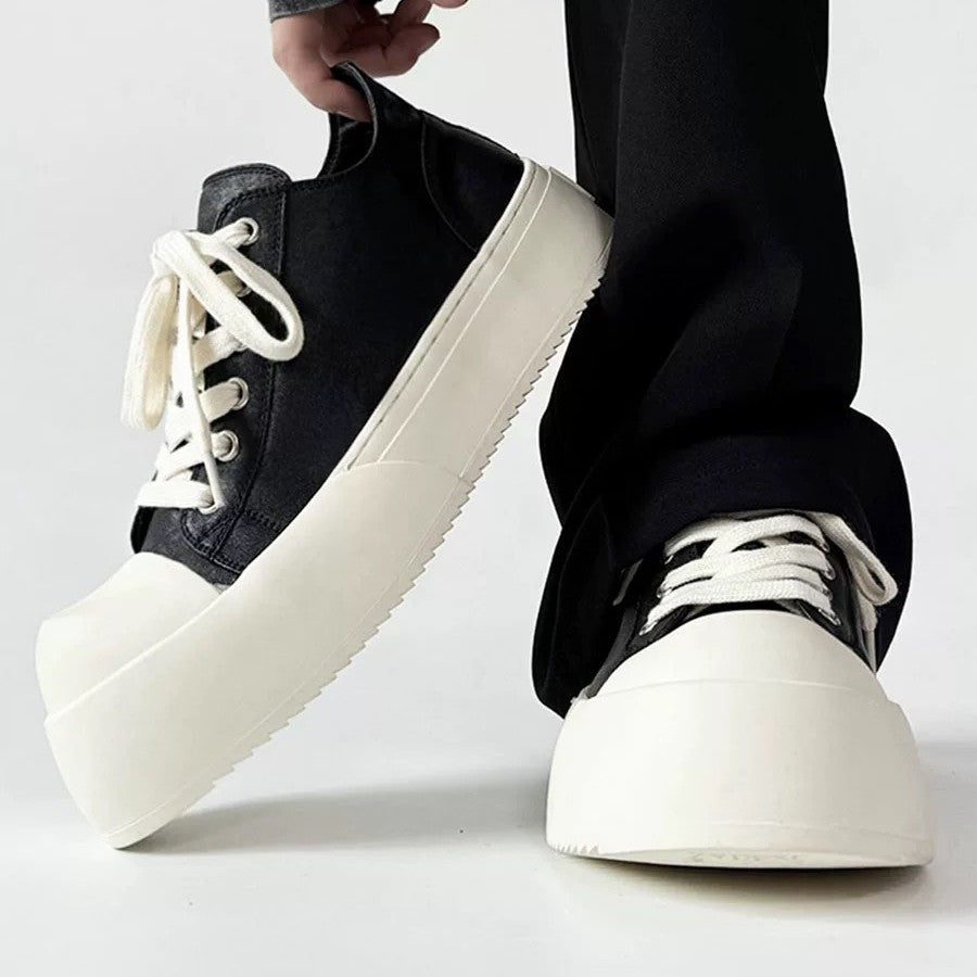 Damen Plateau-Sneaker im minimalistischen Design mit dicker Sohle