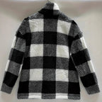 Damen Fleecejacke mit modernes Karomuster und praktischen Taschen