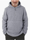 Herren kuscheliger Fleece-Pullover mit halbem Reißverschluss R&B