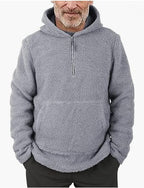 Herren kuscheliger Fleece-Pullover mit halbem Reißverschluss R&B