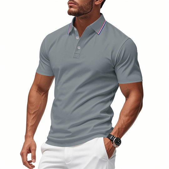 Herren Poloshirt mit modernem Kragen und feuchtigkeitsregulierender Technologie R&B