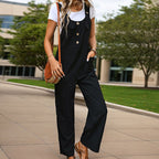 Damen Lässiger Jumpsuit mit praktischen Taschen und Knopfdetails