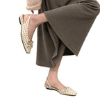 Damen Slingback-Ballerinas mit niedlichem Punktedesign und verstellbarem Riemen R&B