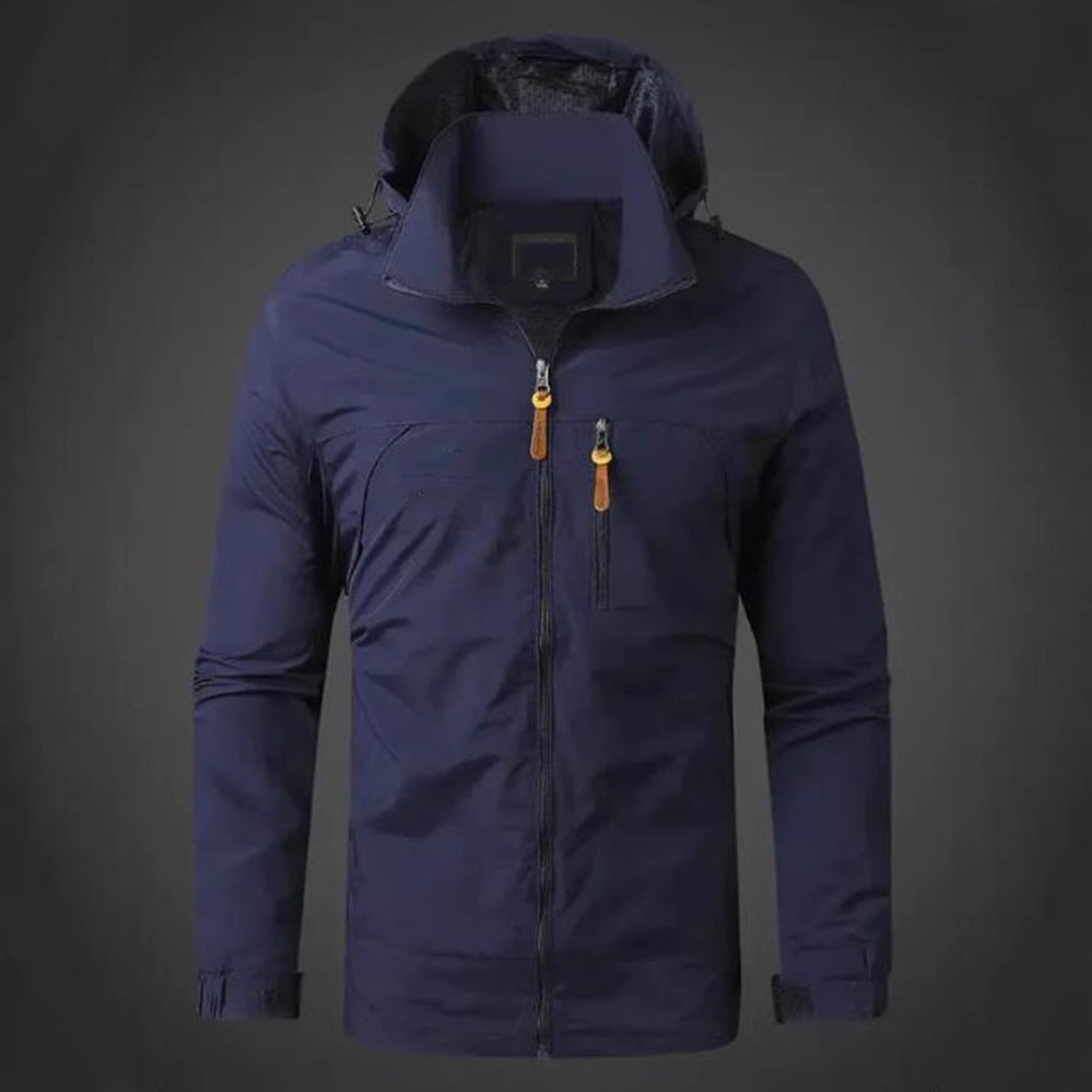 Herren Wetterfeste Funktionsjacke mit verstellbarer Kapuze R&B